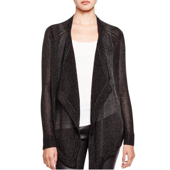 Vince Sweaters - NWT Vince Open Mesh Metallic Black Cardigan
